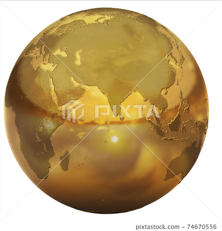 golden globe on white background golden globe on white background 74670556