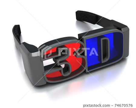 3d glasses icon on white background 3d glasses icon on white background 74670576