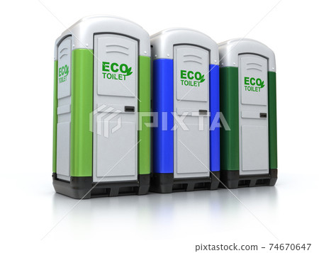 portable toilet on white bakground 74670647