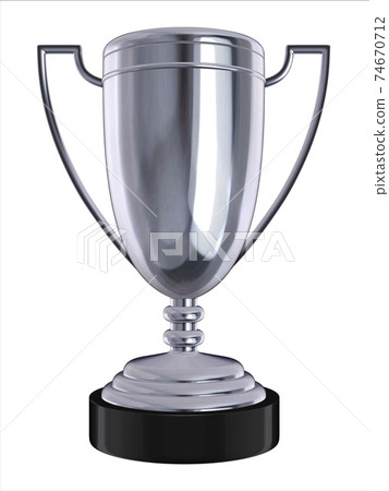 silver trophy on white bckground silver trophy on white bckground 74670712