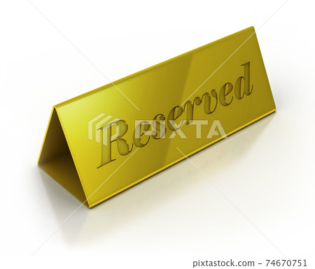 reserved table sign 3d rendering - Stock Illustration [74670751] - PIXTA