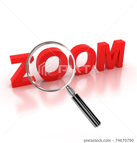 zoom icon - zoom 3d letters under the magnifier zoom icon - zoom 3d letters under the magnifier 74670790