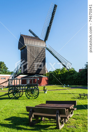 Post mill in Dornum, East Frisia, Lower Saxony, Germany 74670841
