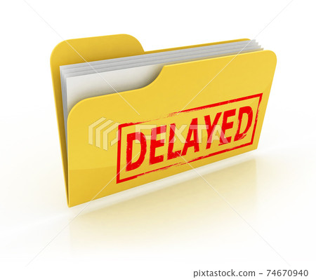 delayed folder folderover the white background delayed folder folderover the white background 74670940