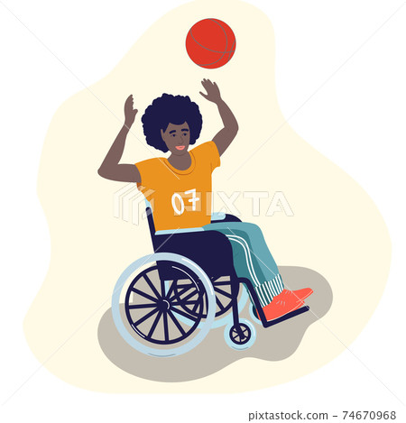 a disabled plays basketball in a wheelchair a disabled plays basketball in a wheelchair 74670968
