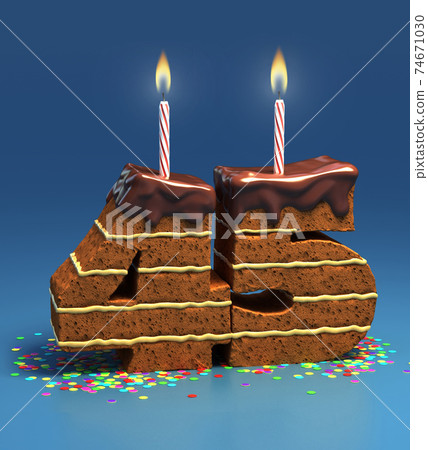 birthday cake in a shape of number 45 birthday cake in a shape of number 45 74671030