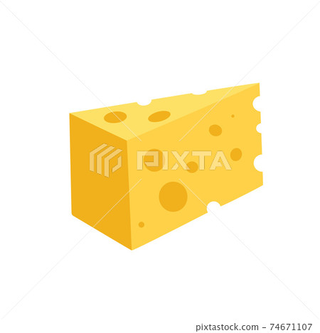 A piece of cheese.Dairy products.vector 74671107