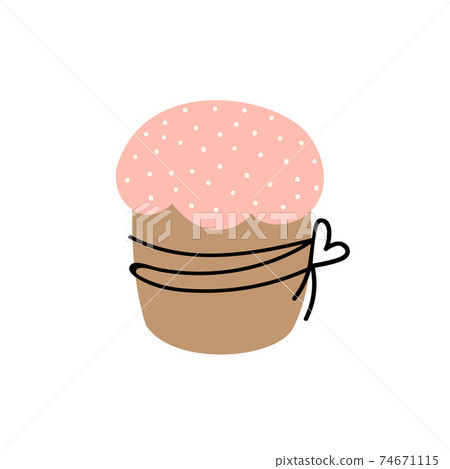 Easter cake on white background. doodle style Easter cake on white background. doodle style 74671115