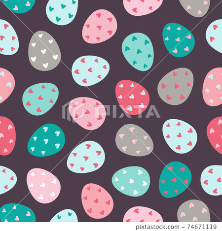 Easter eggs seamless pattern.Decorated Easter eggs Easter eggs seamless pattern.Decorated Easter eggs 74671119