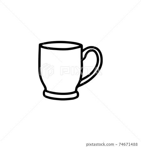 Mug isolated on a white background. Doodle - Stock Illustration ...