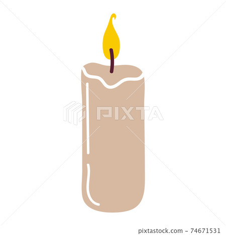 Burning candle for interior decoration 74671531