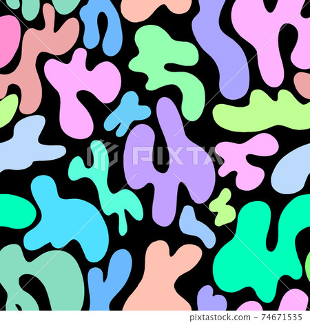 Abstract pattern of spots on a black background 74671535