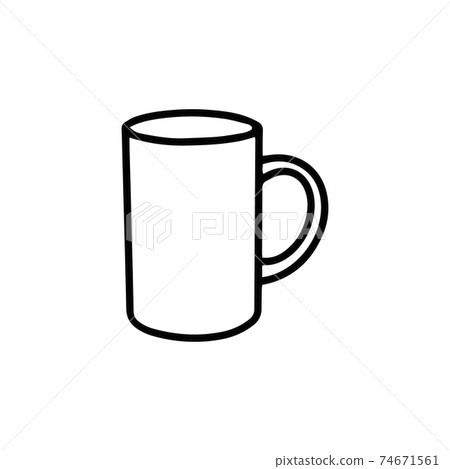 Mug isolated on a white background. Doodle - Stock Illustration ...