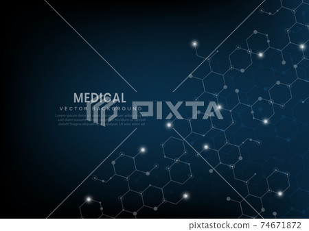 Abstract hexagon lines pattern on dark blue...-插圖素材 [74671872] - PIXTA圖庫
