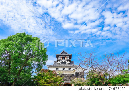 View of Inuyama Castle, a national treasure, from the ground of Honmaru <Inuyama City, Aichi Prefecture> View of Inuyama Castle, a national treasure, from the ground of Honmaru <Inuyama City, Aichi Prefecture> 74672421