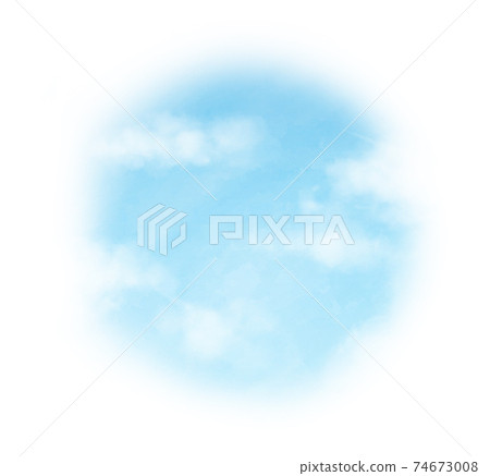 藍藍的天空水彩背景模糊圈插圖素材 74673008