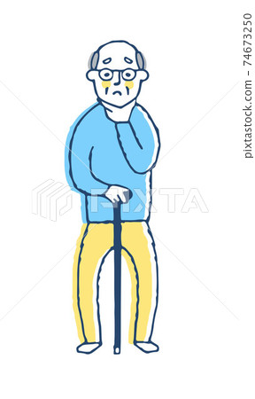 Senior man with a troubled expression 74673250