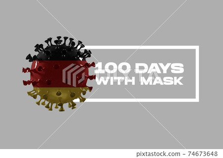 Model of COVID-19 coronavirus colored in German national flag, concept of pandemic spreading, medicine and healthcare. Model of COVID-19 coronavirus colored in German national flag, concept of pandemic spreading, medicine and healthcare. 74673648