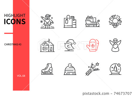 Drones - modern line design style icons set - Stock Illustration ...
