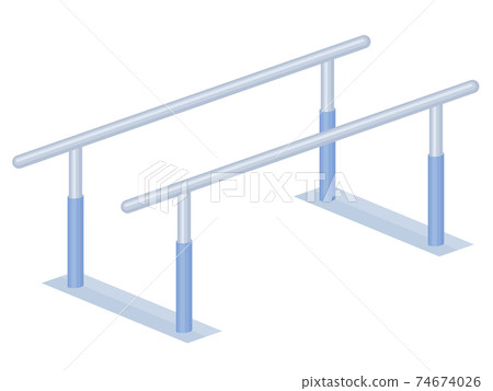 Illustration of parallel bars_rehabilitation_walking training 74674026