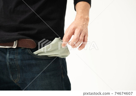 A man with an empty pocket is out of money A man with an empty pocket is out of money 74674607