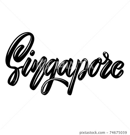 Singapore. Lettering phrase on white background. Design element for poster, banner, t shirt, emblem. Vector illustration 74675039