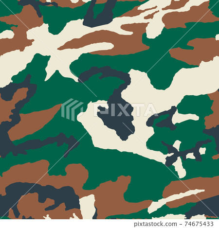 Military camouflage texture khaki print background - Vector Military camouflage texture khaki print background - Vector 74675433