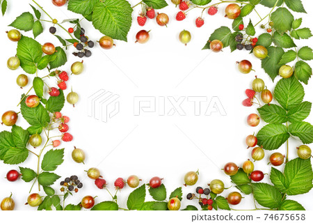 Various fresh berries isolated on white background, top view Various fresh berries isolated on white background, top view 74675658