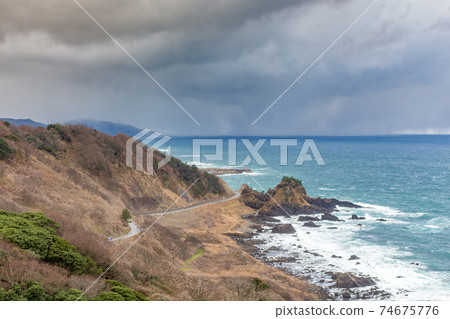 Coastline of Japan Sea at Wajima, Japan. Coastline of Japan Sea at Wajima, Japan. 74675776