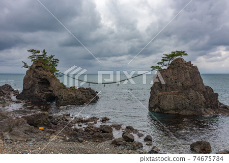 Hatagoiwa rocks, Noto peninsula, Japan. 74675784