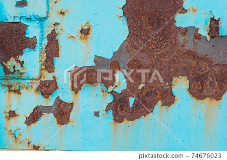 Background from old iron with shabby blue paint and rust Background from old iron with shabby blue paint and rust 74676023