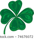 Vector illustration of St. Patricks day green lucky clover leaf 74676072