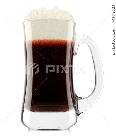 Frosty glass of fresh stout beer with bubble froth isolated on white background. Frosty glass of fresh stout beer with bubble froth isolated on white background. 74678024