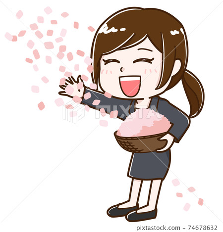 散落五彩紙屑的女孩西裝 散落五彩紙屑的女孩西裝 74678632