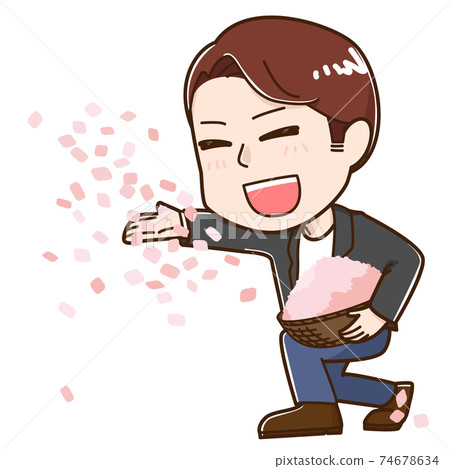 Father who scatters confetti Father who scatters confetti 74678634
