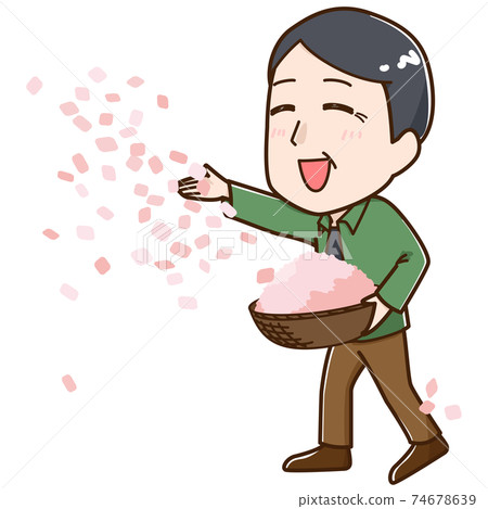 Senior male who scatters confetti 74678639