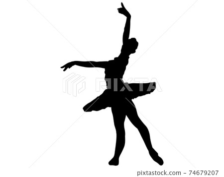 Silhouette of ballet dancer posing gracefully Silhouette of ballet dancer posing gracefully 74679207