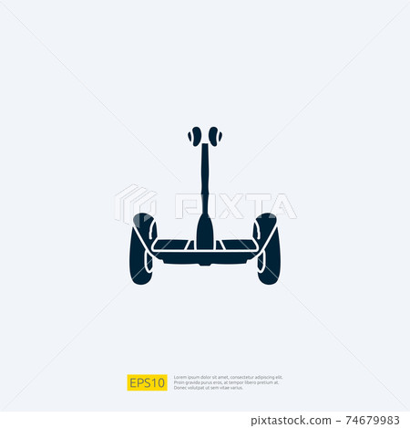 electric scooter doodle icon. electrical vehicle concept sign symbol. Modern city ecological transport vector illustration 74679983
