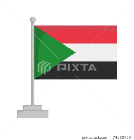 National flag of Sudan Vector Illustration National flag of Sudan Vector Illustration 74680799