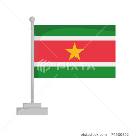 National flag of Suriname Vector Illustration National flag of Suriname Vector Illustration 74680802