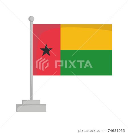 National flag of Guinea Bissau Vector Illustration 74681033