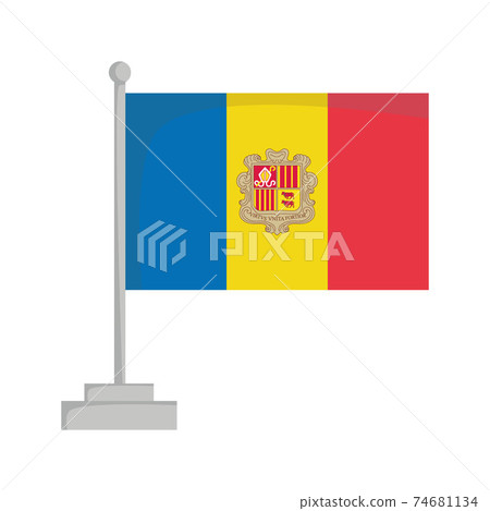 National flag of Andorra Vector Illustration 74681134
