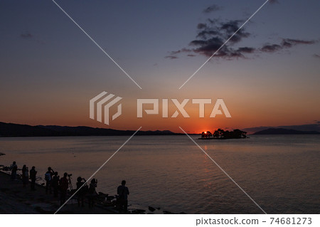 100 Best Sunsets in Japan: Sunset at Lake Shinji, Matsue City, Shimane Prefecture 74681273