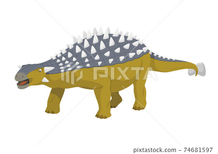 Ankylosaurus vector illustration isolated in white background. Dinosaurs Collection. 74681597
