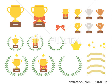 Trophy illustration material 74681948