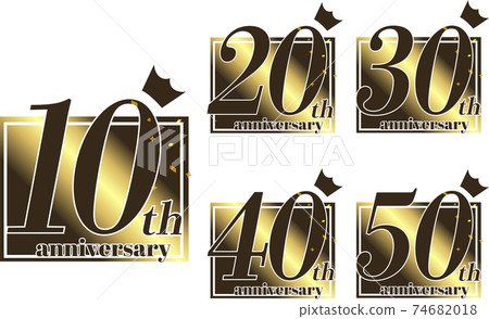 Gold Anniversary Emblem Logo Set with Crown 10th-50th Anniversary Gold Anniversary Emblem Logo Set with Crown 10th-50th Anniversary 74682018