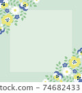 Flower frame material illustration with the image of spring 74682433
