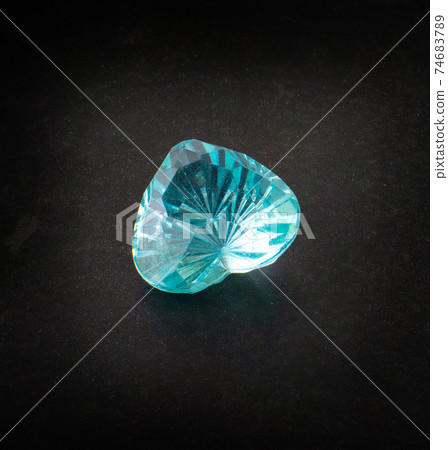 Jewel or gems on black shine color, Collection of many different natural gemstones. 74683789