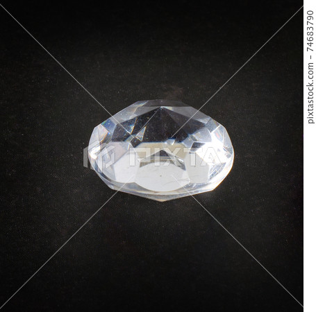 Jewel or gems on black shine color, Collection of many different natural gemstones. 74683790