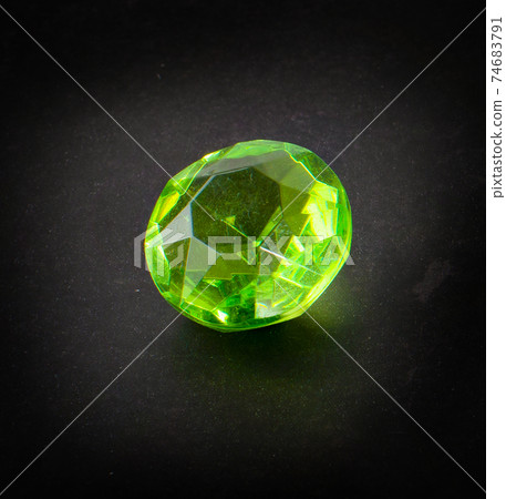 Jewel or gems on black shine color, Collection of many different natural gemstones. 74683791